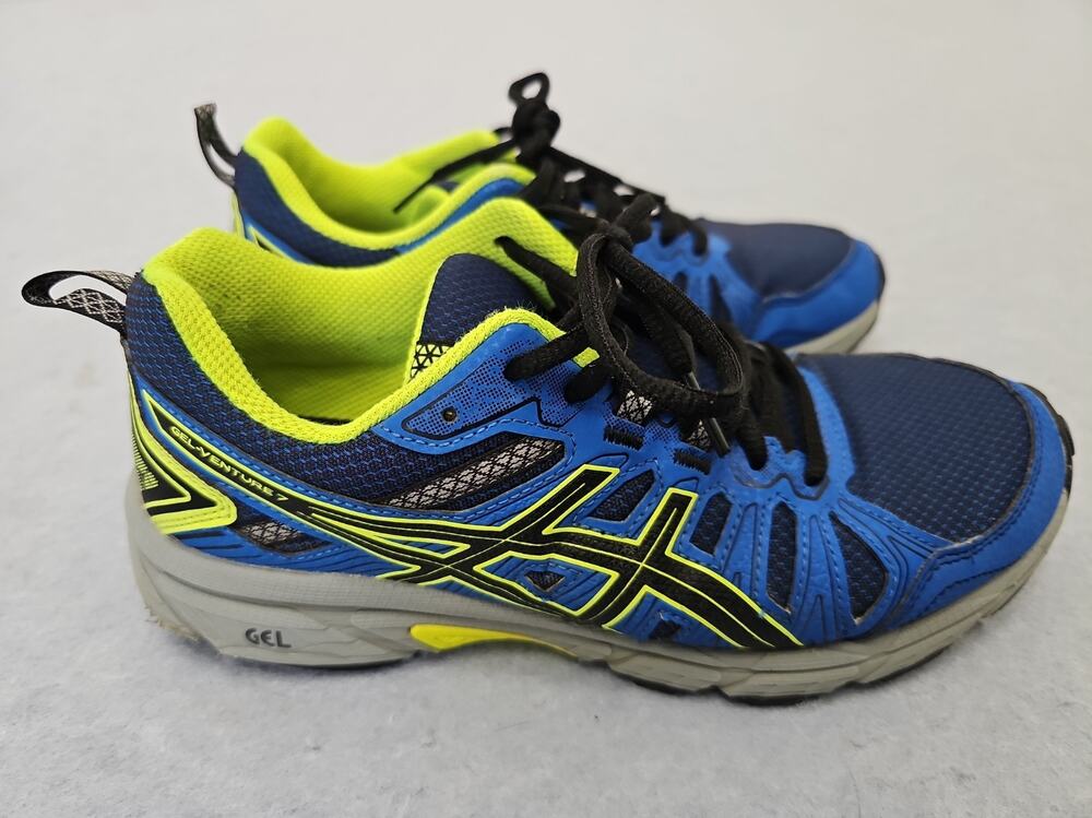 ASICS Kid's GEL-Venture 7 GS Running Shoes Blue/Black/Grey Size 6 Gym Sneakers